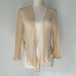CREAM LOOSE KNIT SWEATER CARDIGAN SMALL